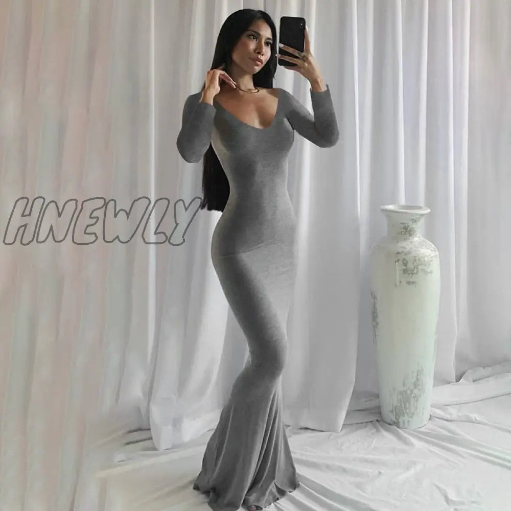 Hnewly Satin Slip Sleeveless Backless Maxi Dress Women Y2K Summer Bodycon Elegant Sexy Outfits