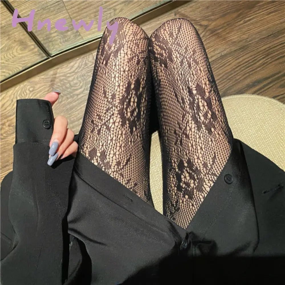 Hnewly Sexy Gothic Tights Pantyhose Women Fashion Punk Style Hole Fishnet Stockings Anime Lolita