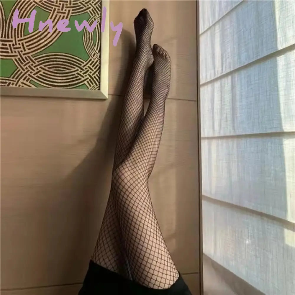 Hnewly Sexy Gothic Tights Pantyhose Women Fashion Punk Style Hole Fishnet Stockings Anime Lolita