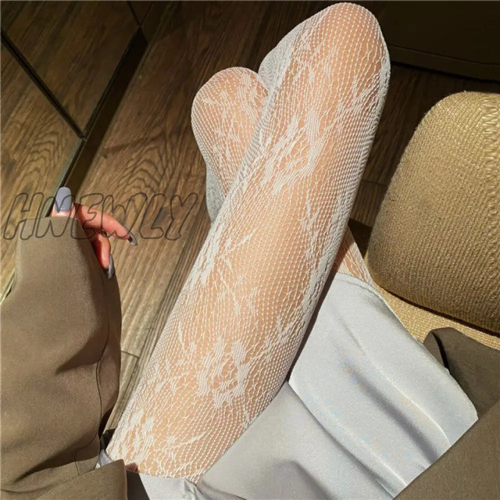 Hnewly Sexy Gothic Tights Pantyhose Women Fashion Punk Style Hole Fishnet Stockings Anime Lolita