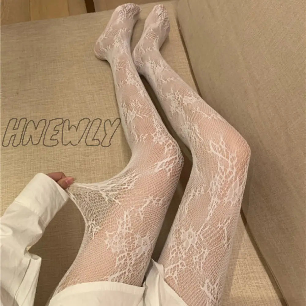 Hnewly Sexy Gothic Tights Pantyhose Women Fashion Punk Style Hole Fishnet Stockings Anime Lolita