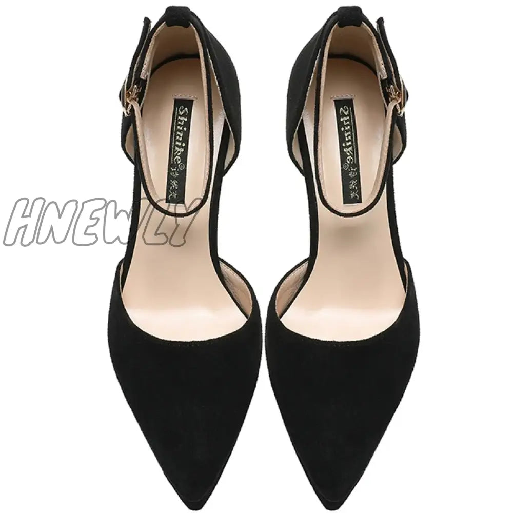 Hnewly Sexy Platform 10Cm High Heels Thin Pointed Toe Women Single Shoes Word Buckle Pumps Mid