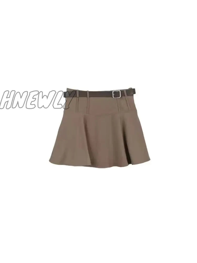 Hnewly Sexy Slim 2 Piece Dress Set Women Casual Y2K Crop Tops + Short Skirts Fashion Suits Korean