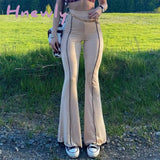 Hnewly Sexy Slim Flare Pants Summer High-Waist Trousers Wide Leg Pants Women Fashion Casual Holiday Boot Cut Legging Lady