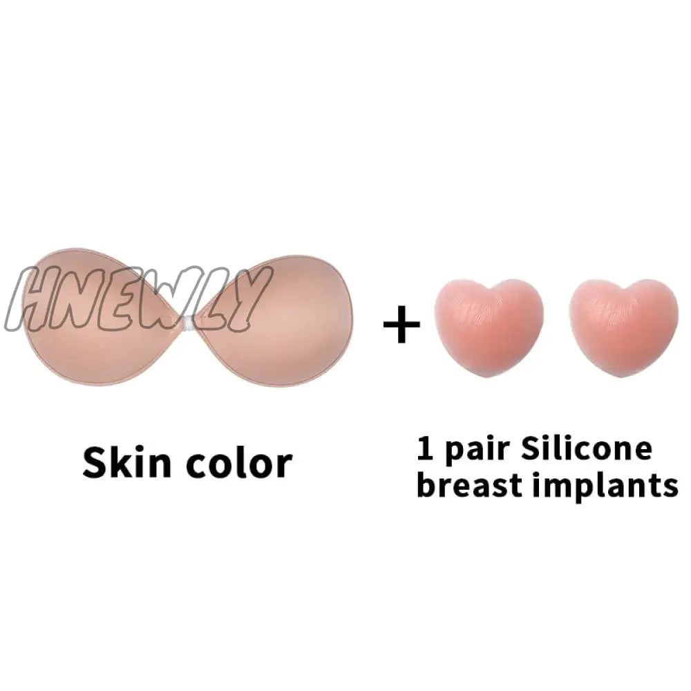 Hnewly Sexy Sujetador Women’s Bra Invisible Push Up Bra Self-Adhesive Silicone Seamless Front