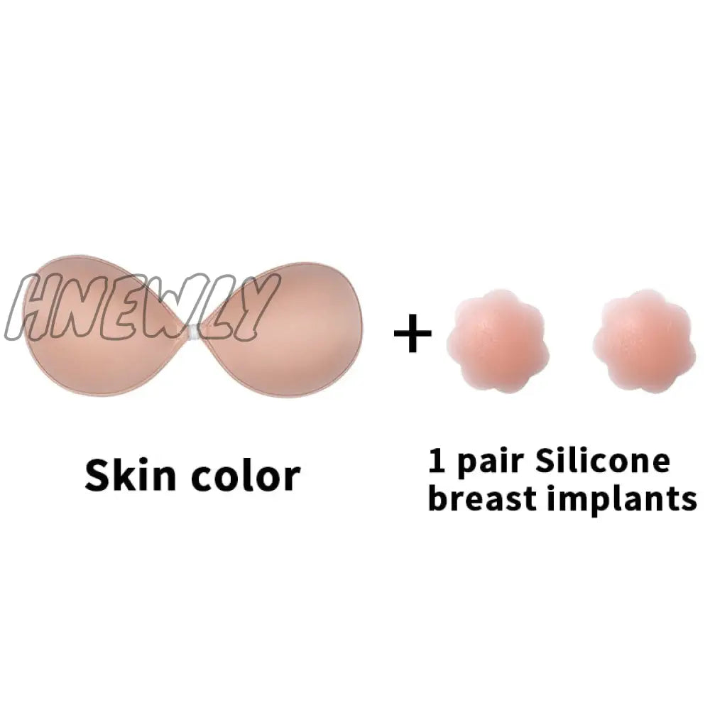 Hnewly Sexy Sujetador Women’s Bra Invisible Push Up Bra Self-Adhesive Silicone Seamless Front