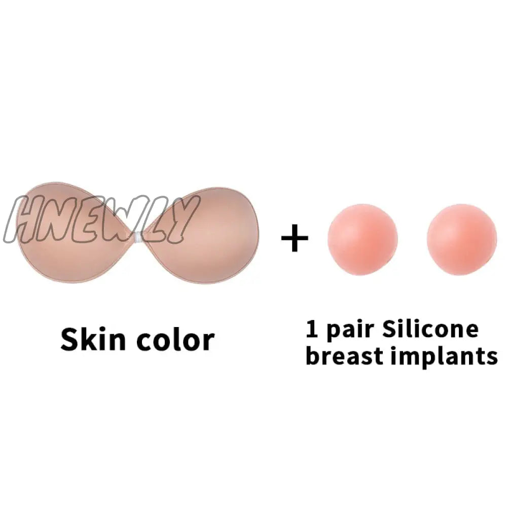 Hnewly Sexy Sujetador Women’s Bra Invisible Push Up Bra Self-Adhesive Silicone Seamless Front