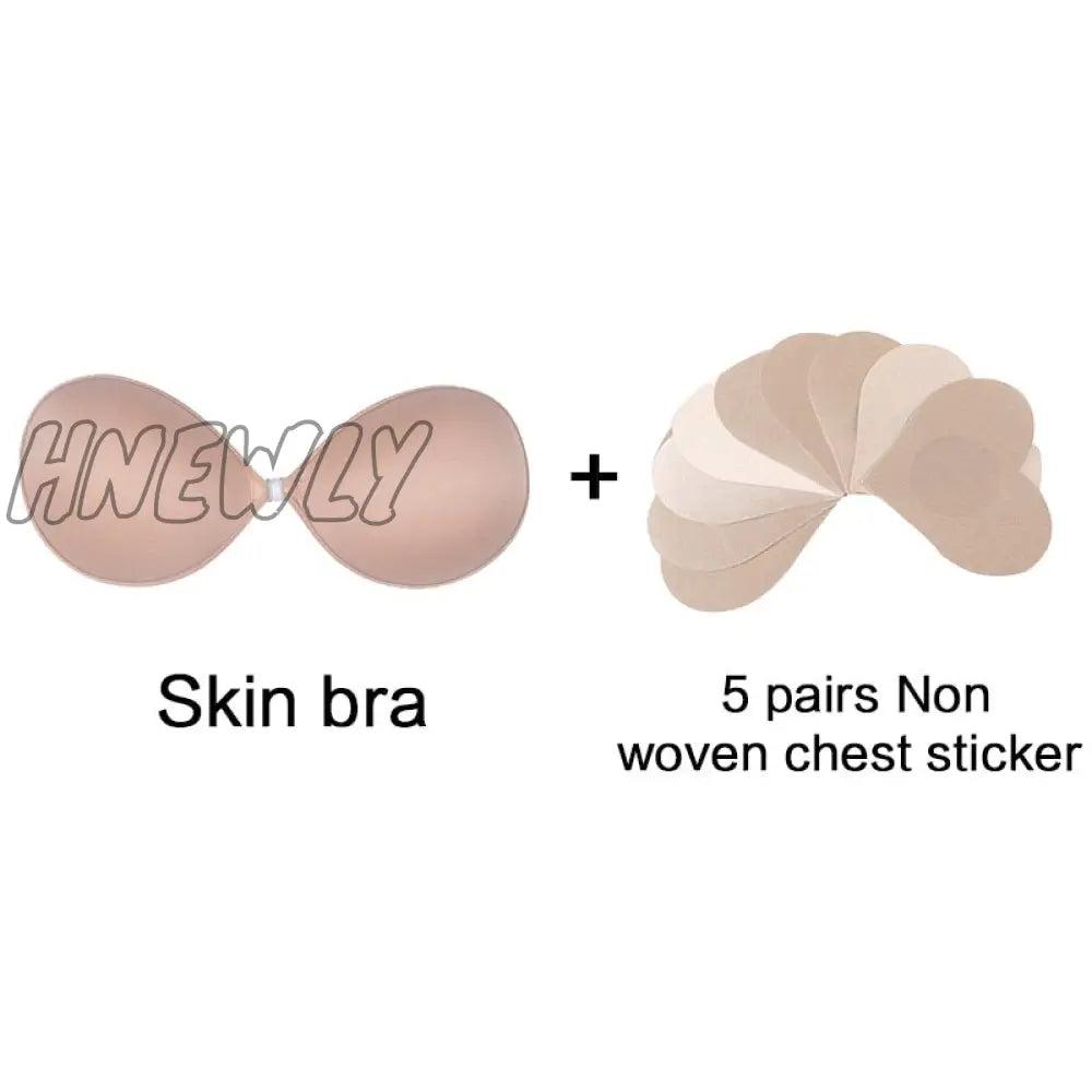 Hnewly Sexy Sujetador Women’s Bra Invisible Push Up Bra Self-Adhesive Silicone Seamless Front