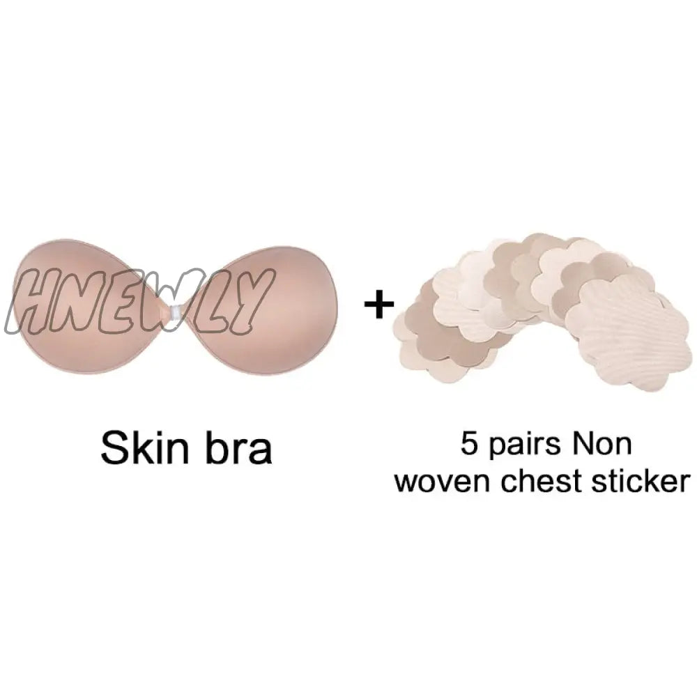 Hnewly Sexy Sujetador Women’s Bra Invisible Push Up Bra Self-Adhesive Silicone Seamless Front