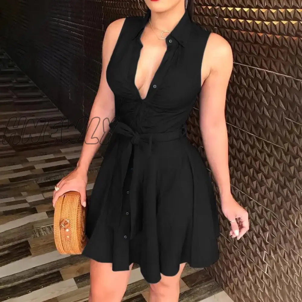 Hnewly Short Dresses Elegant Evening Casual New Summer Women Sexy Mini Vestidos De Muje Lace Solid
