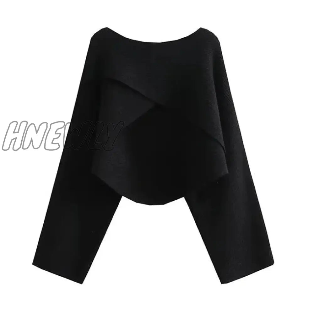 Hnewly Short Pullovers Sweaters Autumn Winter Streetwear Knitted Sweater Women’s Long Sleeve