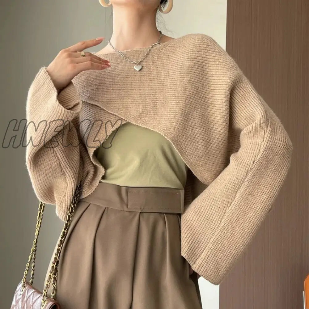Hnewly Short Pullovers Sweaters Autumn Winter Streetwear Knitted Sweater Women’s Long Sleeve