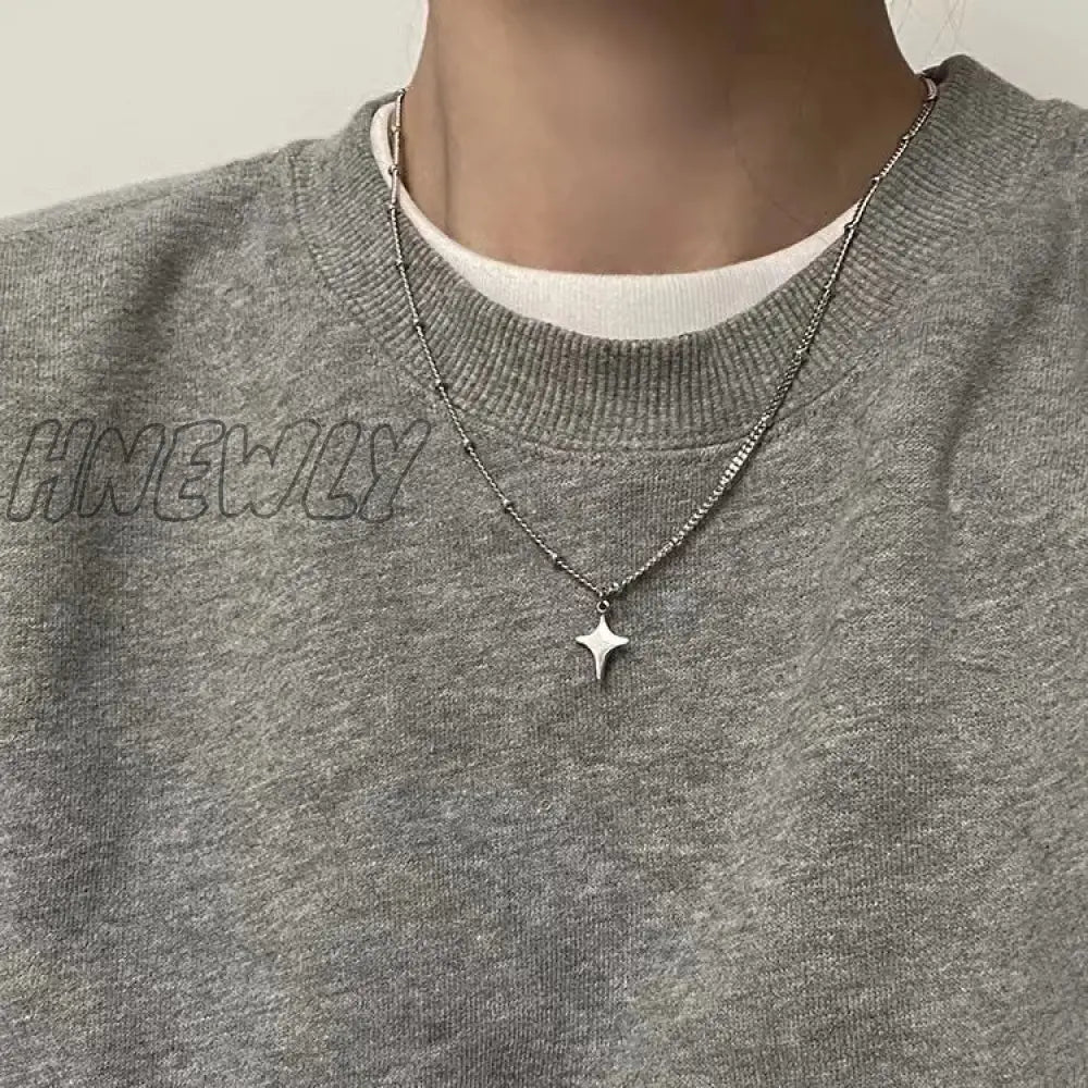 Hnewly Simple Trendy Star Hollow Choker Necklace Pendant Neck Jewelry Accessories Women Men’s
