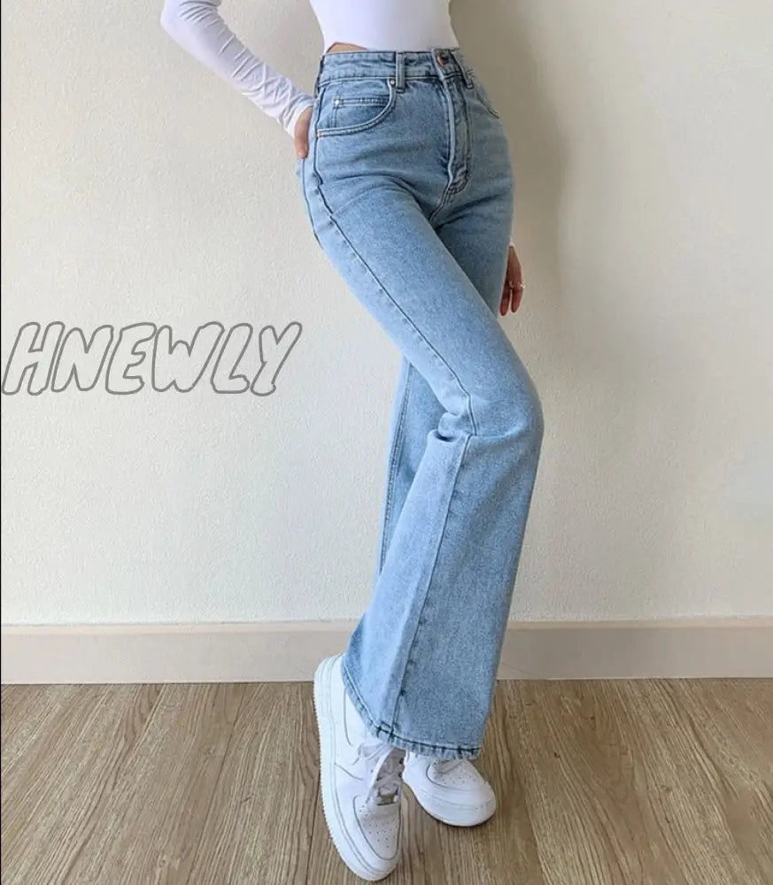 Hnewly Skinny Bell Bottom Jeans High Waist Stretch Straight Slim Fit Flared Denim Pants Fashion