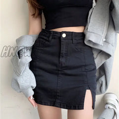 Hnewly Skirts Women Fashion Solid Design Denim High Waist Students Minimalist Comfort Daily Basic