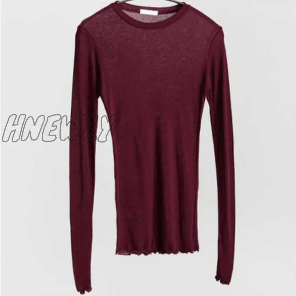 Hnewly Slim High Quality Plain T Shirt Women Cotton Elastic Basic T - Shirts Female Casual Tops