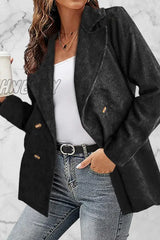 Hnewly - Solid Patchwork Turndown Collar Outerwear(10 Colors) Black Gray / S Outerwear/Suit Jacket