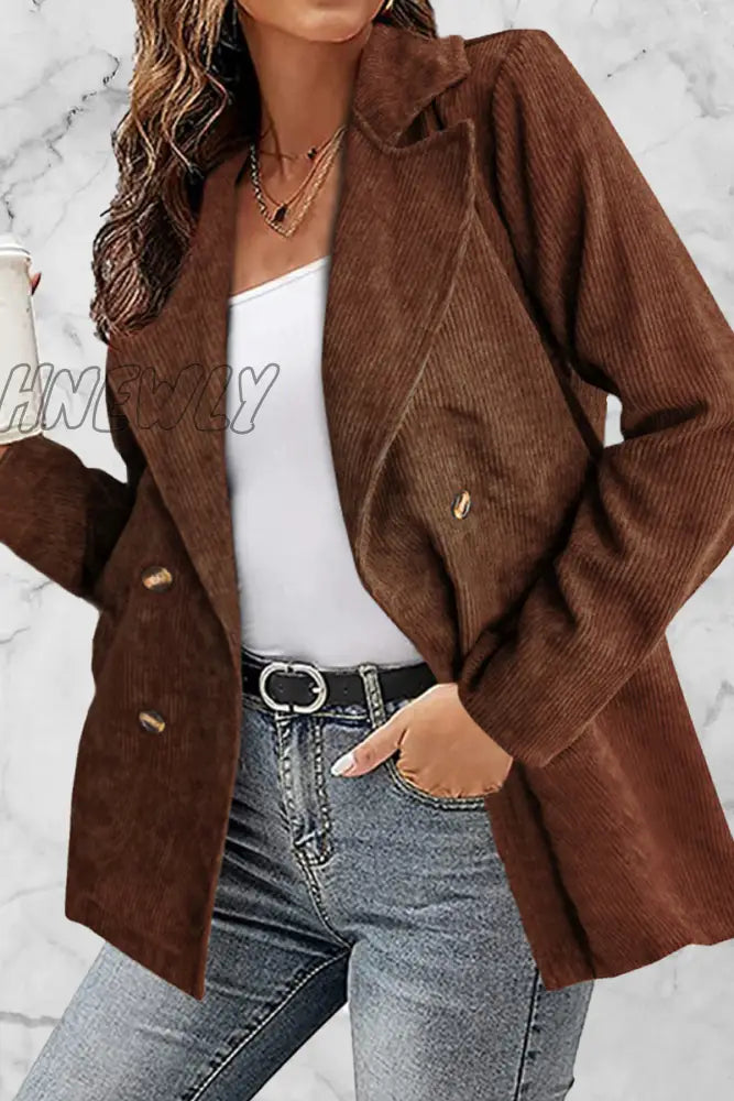 Hnewly - Solid Patchwork Turndown Collar Outerwear(10 Colors) Coffee / S Outerwear/Suit Jacket