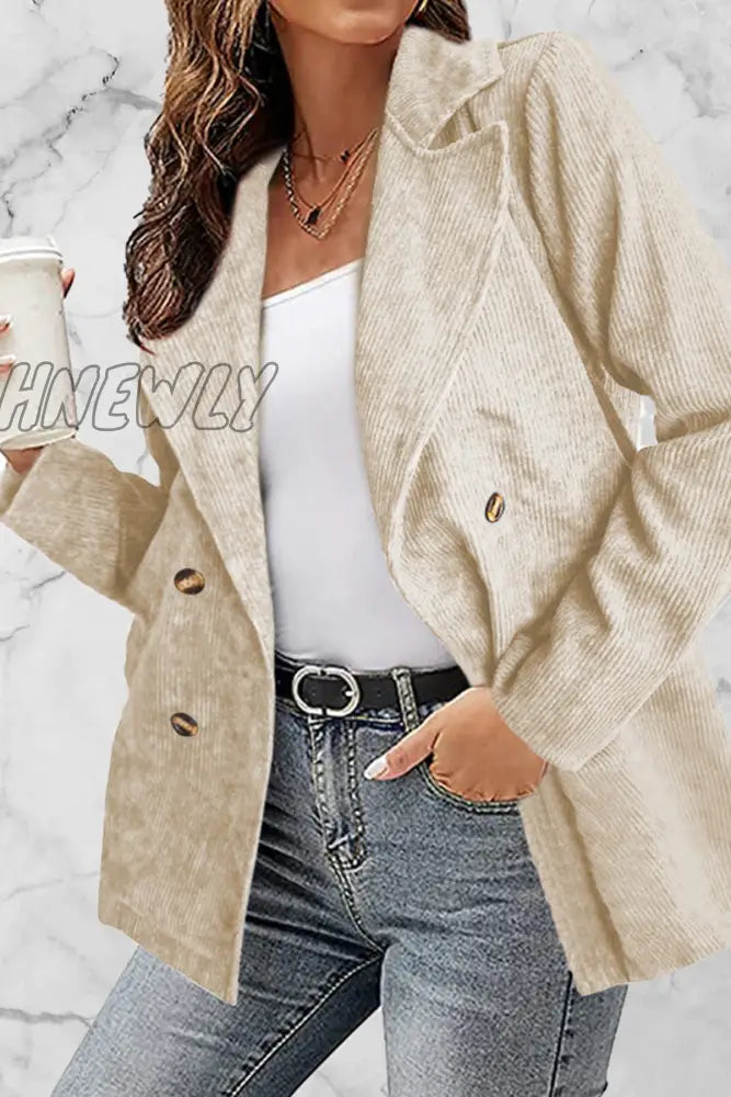 Hnewly - Solid Patchwork Turndown Collar Outerwear(10 Colors) Khaki / S Outerwear/Suit Jacket