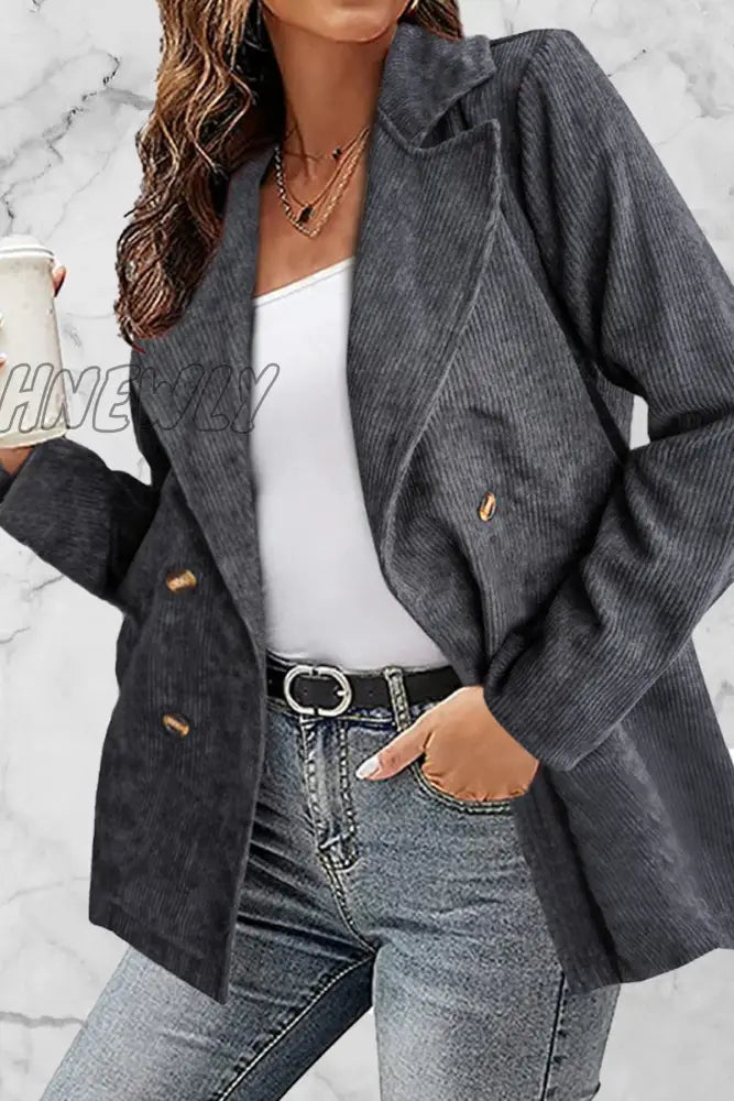 Hnewly - Solid Patchwork Turndown Collar Outerwear(10 Colors) Light Gray / S Outerwear/Suit Jacket