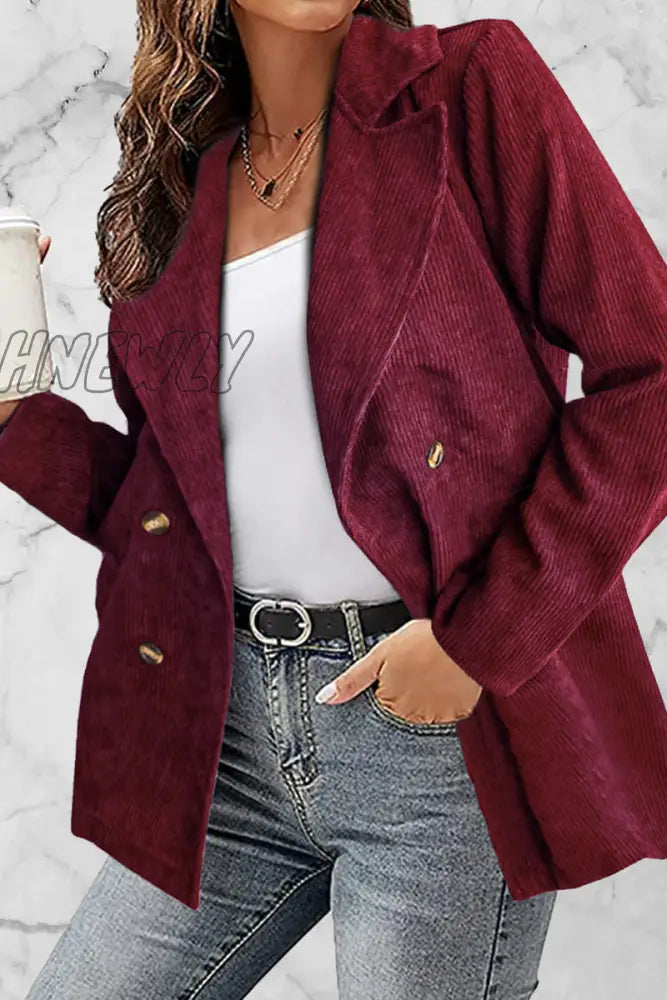 Hnewly - Solid Patchwork Turndown Collar Outerwear(10 Colors) Red / S Outerwear/Suit Jacket