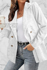 Hnewly - Solid Patchwork Turndown Collar Outerwear(10 Colors) White / S Outerwear/Suit Jacket