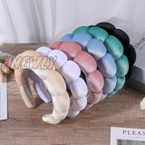 Hnewly Sponge Headbands For Women Girls Puffy Hair Band Makeup Bubble Terry Cloth Co Spa Retro