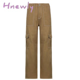 Hnewly Spring/Summer 2024 Women’s Straight Leg Jeans Cargo Denim Pants For Women Loose Fashion