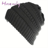 Hnewly Stay Warm And Stylish With This Brimless Thermal High Bun Ponytail Winter Beanie Hat! 1#
