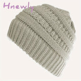 Hnewly Stay Warm And Stylish With This Brimless Thermal High Bun Ponytail Winter Beanie Hat! 10#