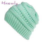 Hnewly Stay Warm And Stylish With This Brimless Thermal High Bun Ponytail Winter Beanie Hat! 5#