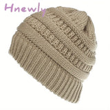Hnewly Stay Warm And Stylish With This Brimless Thermal High Bun Ponytail Winter Beanie Hat! 6#