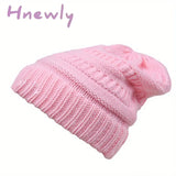 Hnewly Stay Warm And Stylish With This Brimless Thermal High Bun Ponytail Winter Beanie Hat! 9# Pink