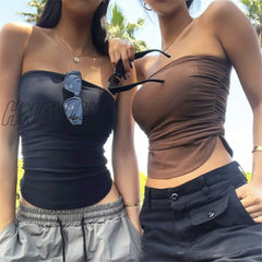Hnewly Strapless Sexy Tops Summer Outfits Women 2024 Backless Off Shoulder Wrap Tube Female Crop