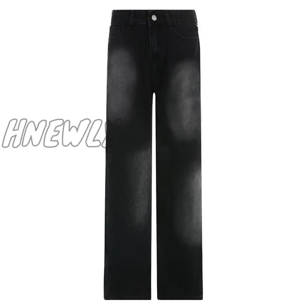 Hnewly Streetwear Tie Dye Low Waist Baggy Jeans Women Clothing Fashion Denim Trousers Wide Leg Pants