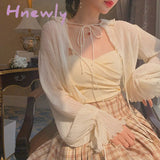 Hnewly Summer French Sweet Fairy Dress Women Elegant Pearl Button Floral Print Ruffles Party Female