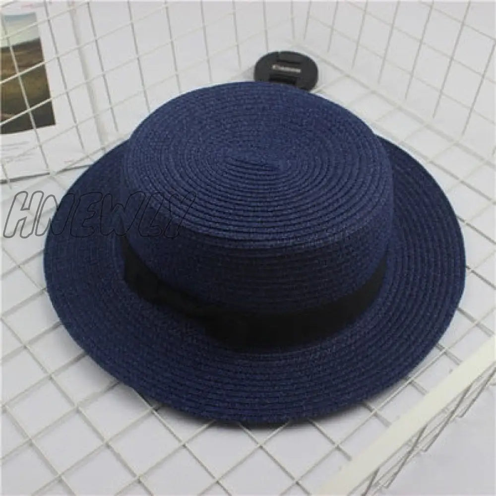 Hnewly Summer Hats For Women Sun Hat Beach Ladies Fashion Flat Brom Bowknot Panama Lady Casual