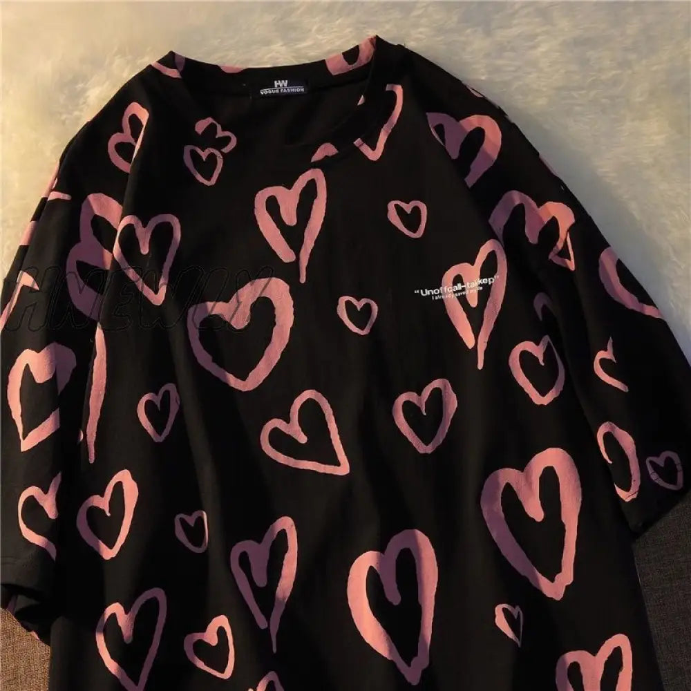Hnewly Summer New Japanese Printing Cloud Moon Bear Letter Short-Sleeved T-Shirt Female Ins