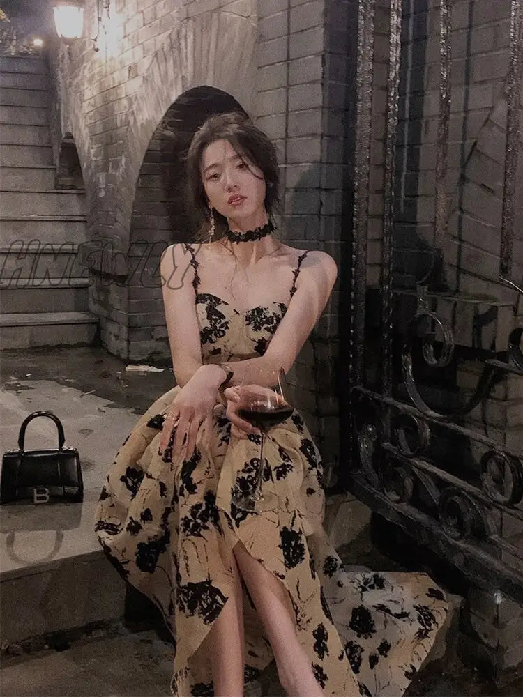 Hnewly Summer New Women Fashion Spaghetti Strap Prom Dress Elegant Sleeveless Slim Vestdios Female