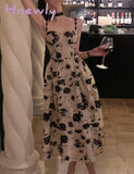Hnewly Summer New Women Fashion Spaghetti Strap Prom Dress Elegant Sleeveless Slim Vestdios Female