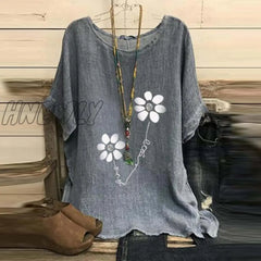 Hnewly Summer Short Sleeve Oversized T Shirt Casaul Tops Women Blusas Vintage Clothes Floral