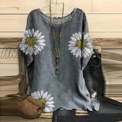 Hnewly Summer Short Sleeve Oversized T Shirt Casaul Tops Women Blusas Vintage Clothes Floral