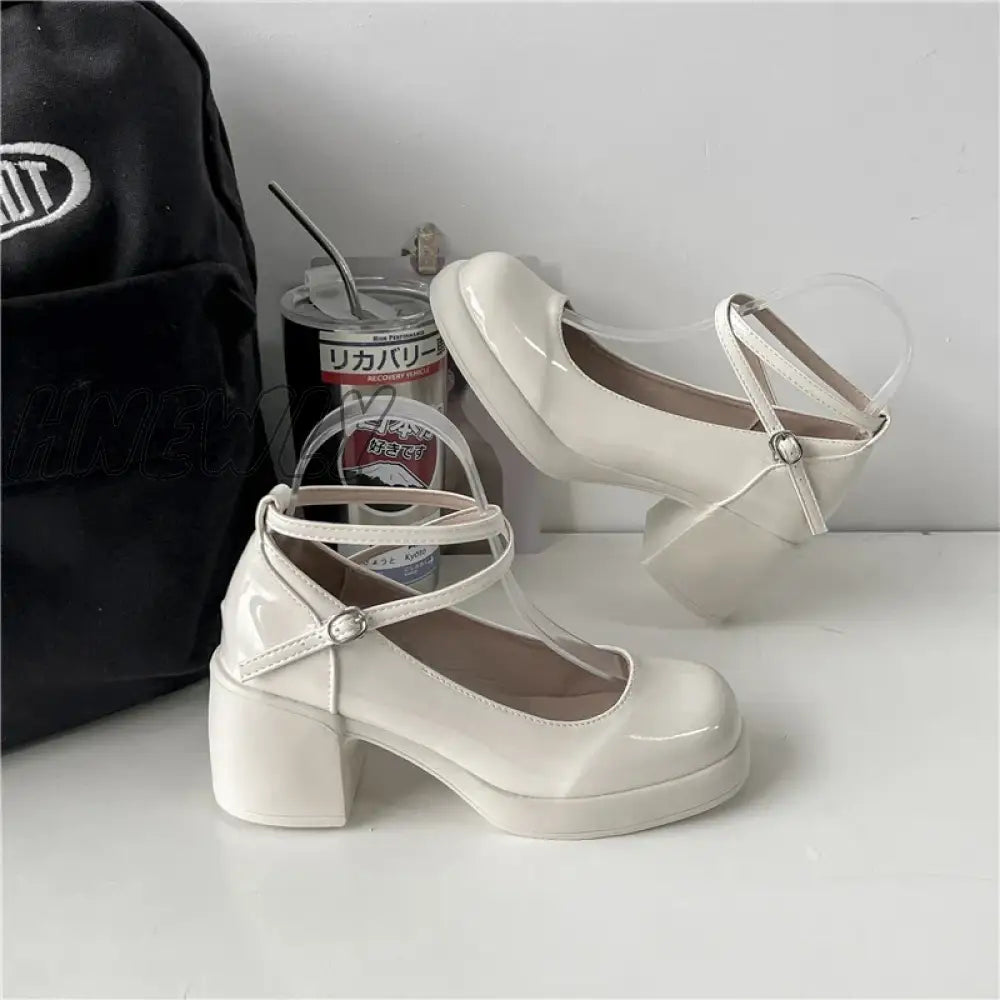 Hnewly Summer Solid Color Light Mouth Shiny Leather Surface One Line Buckle Strap Versatile Women