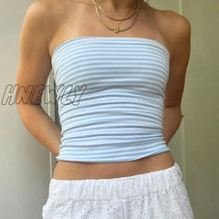 Summer Strapless Tube Tops Bandeau Chic Cute Off Shoulder Slim Fit Crop Tops Women Sexy Backless Camis Fairycore Y2K Clothes