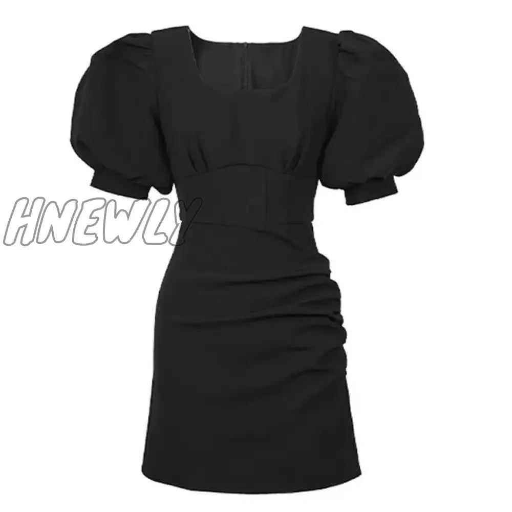 Hnewly Summer Women Evening Short Dress Lady Retro Sexy Square Collar Corset Slim Mini Dresses