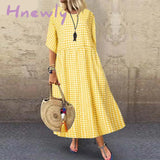 Hnewly Summer Women Long Tunic Dress Ladies Casual Loose Dresses Vestidos Beach Party Sundress