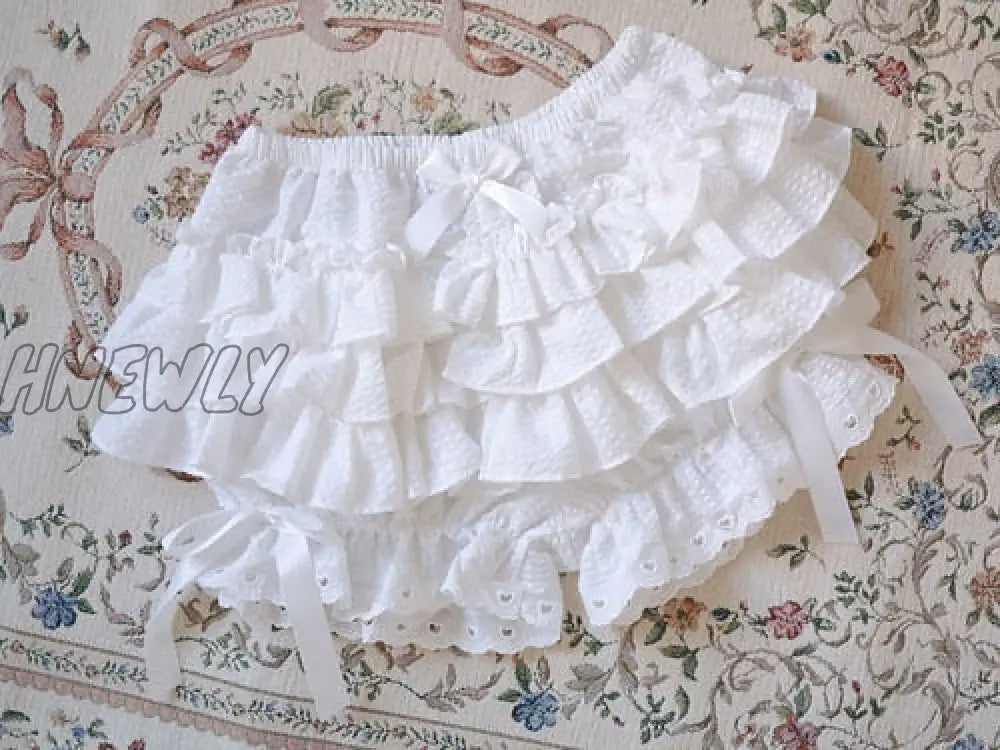 Hnewly Sweet Lace Ruffles Women Lolita Safety Shorts Pants Cute Victorian Knickers Cotton Princess