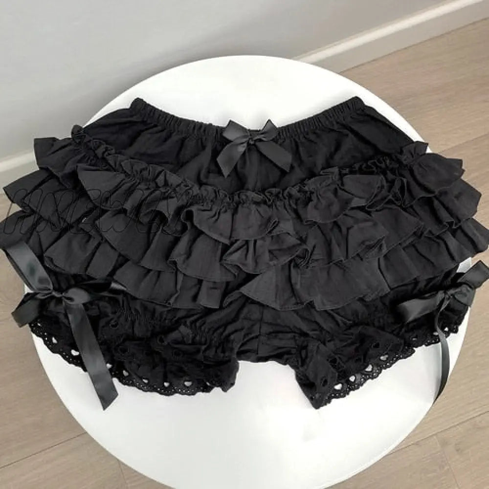 Hnewly Sweet Lace Ruffles Women Lolita Safety Shorts Pants Cute Victorian Knickers Cotton Princess
