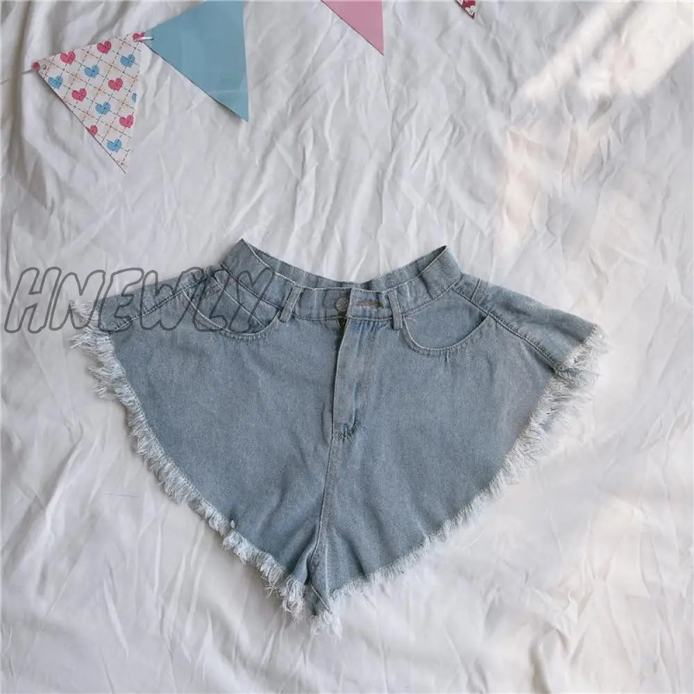 Hnewly Sweet Lolita Style Lace Shorts Summer Women Harajuku Chic High Waist Denim Short Pants