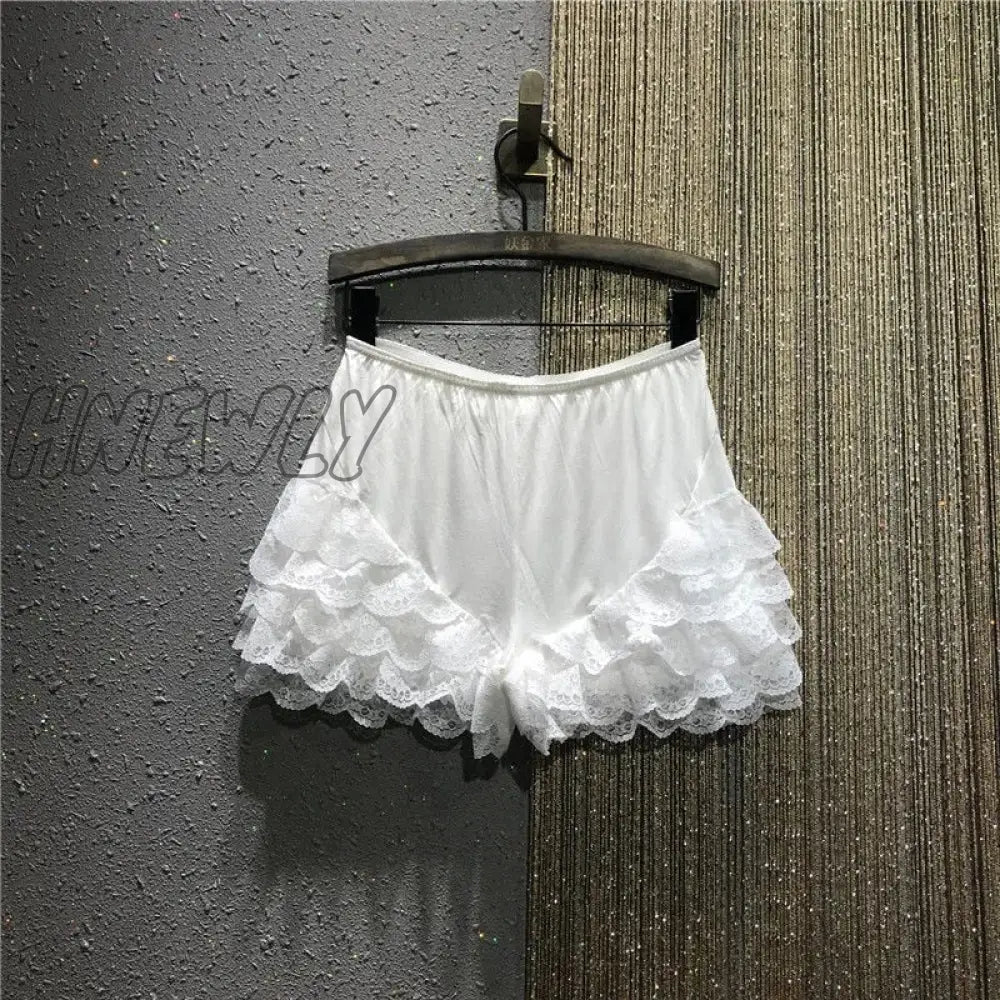 Hnewly Sweet Lolita Style Lace Shorts Summer Women Harajuku Chic High Waist Denim Short Pants